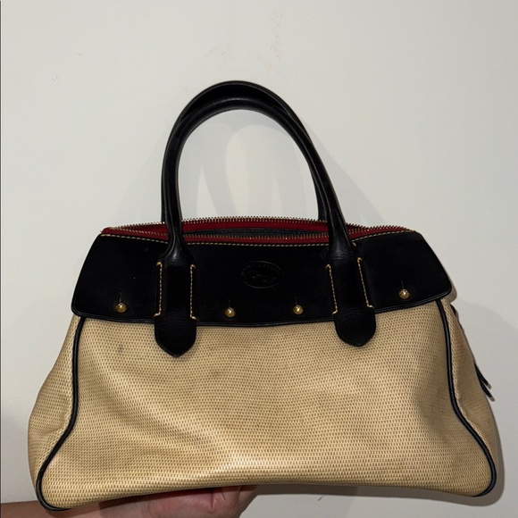 Dooney & Bourke Black and Tan Satchel - Picture 2 of 7